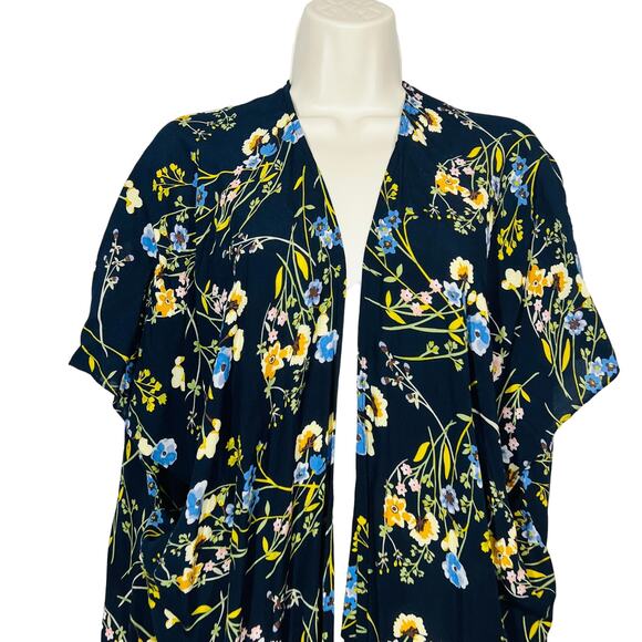 LOFT Ann Taylor Floral Shacket Top Light Jacket Blue - M/L - Picture 1 of 4
